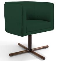 Poltrona Decorativa Giratória Base X Betina D02 Linho Verde Musgo C-123 - Lyam Decor Poltrona Decorativa Giratória Base X Betina D02 Linho Verde Musgo C-123 - Lyam Decor