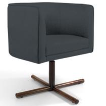Poltrona Decorativa Giratória Base X Betina D02 Veludo Cinza C-317 - Lyam Decor Poltrona Decorativa Giratória Base X Betina D02 Veludo Cinza C-317 - Lyam Decor