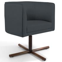 Poltrona Decorativa Giratória Base X Betina D02 Veludo Cinza D-317 - Lyam Decor Poltrona Decorativa Giratória Base X Betina D02 Veludo Cinza D-317 - Lyam Decor
