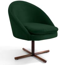 Poltrona Decorativa Giratória Base X Rafa C06 Veludo Verde C-303 - Lyam Decor Poltrona Decorativa Giratória Base X Rafa C06 Veludo Verde C-303 - Lyam Decor