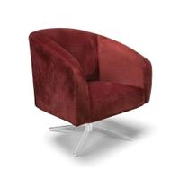 Poltrona Decorativa Giratória Cromada Stella Veludo Text Marsala D03 - D'rossi Poltrona Decorativa Giratória Cromada Stella Veludo Text Marsala D03 - D'rossi