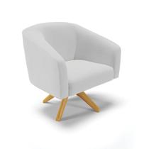Poltrona Decorativa Giratória MA30 Stella Linho Cinza Claro D03 - D'Rossi Poltrona Decorativa Giratória MA30 Stella Linho Cinza Claro D03 - D'Rossi
