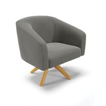 Poltrona Decorativa Giratória MA30 Stella Suede Grafite D03 - D'Rossi Poltrona Decorativa Giratória MA30 Stella Suede Grafite D03 - D'Rossi