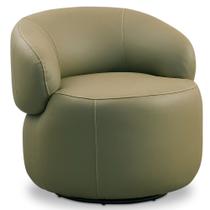 Poltrona Decorativa Giratória Orgânica Para Sala Living Nevile L06 material sintético Musgo - Lyam Decor