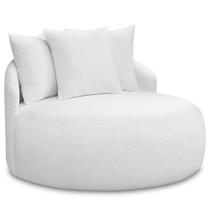 Poltrona Decorativa Giratória Orgânica Persa D06 Bouclê Off White - Lyam Decor Poltrona Decorativa Giratória Orgânica Persa D06 Bouclê Off White - Lyam Decor