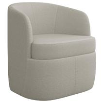 Poltrona Decorativa Giratória Para Sala De Estar Siena K01 Bouclê Bege - Lyam Decor