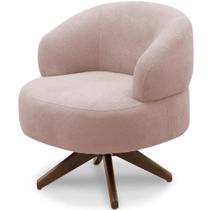 Poltrona Decorativa Giratória Sala de Estar Living Seven F04 Veludo Rosê - Lyam Decor Poltrona Decorativa Giratória Sala de Estar Living Seven F04 Veludo Rosê - Lyam Decor