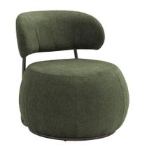 Poltrona Decorativa Greta Base Fixa Titânio Linho Bouclé Verde - Nexta Casa Poltrona Decorativa Greta Base Fixa Titânio Linho Bouclé Verde - Nexta Casa