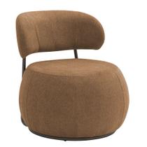 Poltrona Decorativa Greta Base Giratória Titânio Linho Bouclé Terracota - Nexta Casa Poltrona Decorativa Greta Base Giratória Titânio Linho Bouclé Terracota - Nexta Casa