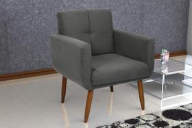 Poltrona Decorativa Havana Suede Cinza B250 - Matrix Poltrona Decorativa Havana Suede Cinza B250 - Matrix