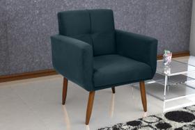 Poltrona Decorativa Havana Suede Petroleo B257 - Matrix