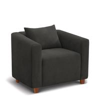 Poltrona Decorativa Helena Linho Preto - Inova Decorações Poltrona Decorativa Helena Linho Preto - Inova Decorações