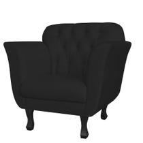 Poltrona Decorativa Helena Pés Luís XV Suede Preto - DS Estofados Poltrona Decorativa Helena Pés Luís XV Suede Preto - DS Estofados