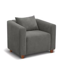 Poltrona Decorativa Helena Suede Cinza - Inova Decorações Poltrona Decorativa Helena Suede Cinza - Inova Decorações