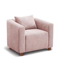 Poltrona Decorativa Helena Suede Rosa Bebe - Inova Decorações Poltrona Decorativa Helena Suede Rosa Bebe - Inova Decorações