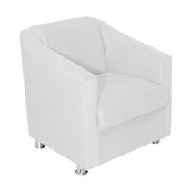 Poltrona Decorativa Ilda 01 Lugar Suede Branco Atual Estofados