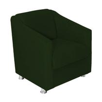 Poltrona Decorativa Ilda 01 Lugar Suede Verde Atual Estofados