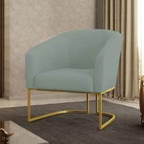 Poltrona Decorativa Industrial Dourado Stella Cotelê Ext/Veludo Menta D03 - D'Rossi Poltrona Decorativa Industrial Dourado Stella Cotelê Ext/Veludo Menta D03 - D'Rossi