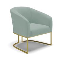 Poltrona Decorativa Industrial Dourado Stella Cotelê Ext/veludo Menta D03 - D'rossi Poltrona Decorativa Industrial Dourado Stella Cotelê Ext/veludo Menta D03 - D'rossi