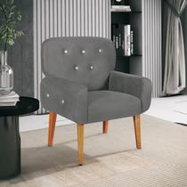 Poltrona Decorativa Iolanda para Sala de Estar Cinza Poltrona Decorativa Iolanda para Sala de Estar Cinza