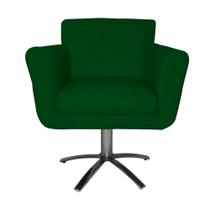 Poltrona Decorativa Isabela em Tressê Pés Metal Giratório Suede Verde - DS Estofados