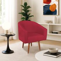 Poltrona Decorativa Jade Design Moderno Sala de Estar Quarto Escritório Confortável Luxo Pés Palito Suede