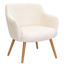 Poltrona Decorativa Jade Pés Palito Castanho Bouclé Off White - Nexta Casa Poltrona Decorativa Jade Pés Palito Castanho Bouclé Off White - Nexta Casa