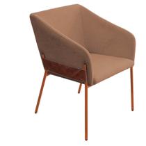 Poltrona Decorativa Jobim Pés De Ferro Bronze Bouclé Marrom - Montanaris Decor Poltrona Decorativa Jobim Pés De Ferro Bronze Bouclé Marrom - Montanaris Decor