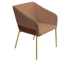 Poltrona Decorativa Jobim Pés De Ferro Gold Bouclé Marrom - Montanaris Decor Poltrona Decorativa Jobim Pés De Ferro Gold Bouclé Marrom - Montanaris Decor