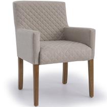 Poltrona Decorativa Joy Base Fixa Linho Tressê Rústico Creme - Nexta Casa Poltrona Decorativa Joy Base Fixa Linho Tressê Rústico Creme - Nexta Casa