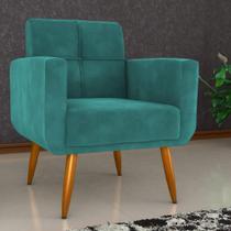 Poltrona Decorativa Juan Veludo Verde Menta