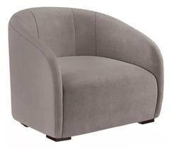 Poltrona Decorativa Julia Sala Recepção Suede Cappuccino - INCASA DECOR