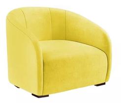 Poltrona Decorativa Julia Suede Amarelo - LM DECOR
