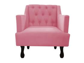 Poltrona Decorativa Julia Suede Rosa Pés Madeira Ms Decor Poltrona Decorativa Julia Suede Rosa Pés Madeira Ms Decor