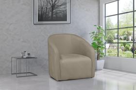 Poltrona Decorativa Julia Veludo Bege - LM DECOR