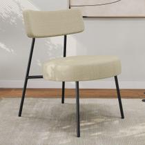 Poltrona Decorativa Kobe Estofada em Linho Bege para Sala Abmaza Poltrona Decorativa Kobe Estofada em Linho Bege para Sala Abmaza