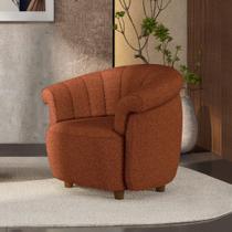 Poltrona Decorativa Latvia 86cm Pés de Madeira Linho Terracota G45 - Gran Belo Poltrona Decorativa Latvia 86cm Pés de Madeira Linho Terracota G45 - Gran Belo