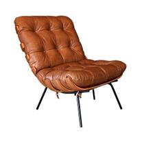 Poltrona Decorativa Laura 65cm Couro Caramelo - Sallar Home