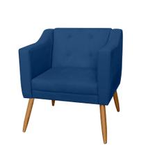 Poltrona Decorativa Lavinia Pés Palito Suede Azul Marinho - DS Estofados