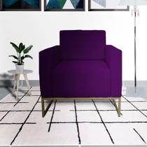 Poltrona Decorativa Letícia Slim Suede Roxo Base Metálica Vallisa Decor Poltrona Decorativa Letícia Slim Suede Roxo Base Metálica Vallisa Decor