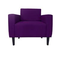 Poltrona Decorativa Leticia Slim Suede Roxo Pés Madeira Ms Decor Poltrona Decorativa Leticia Slim Suede Roxo Pés Madeira Ms Decor