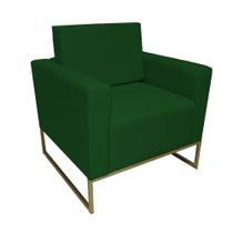 Poltrona Decorativa Leticia Slim Suede Verde Base Metálica Ms Decor