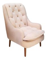 Poltrona Decorativa Lille Linho Bege Poltrona Decorativa Lille Linho Bege