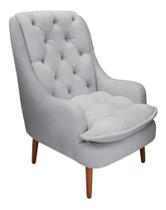 Poltrona Decorativa Lille material sintético Cinza - Dominic Decor Poltrona Decorativa Lille material sintético Cinza - Dominic Decor