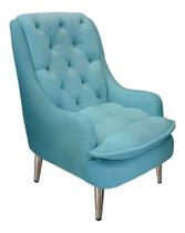 Poltrona Decorativa Lille Pés Cromados Suede Azul Turquesa Poltrona Decorativa Lille Pés Cromados Suede Azul Turquesa