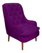 Poltrona Decorativa Lille Veludo Roxo - Dominic Decor Poltrona Decorativa Lille Veludo Roxo - Dominic Decor