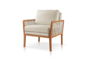 Poltrona Decorativa Linho Bege Claro Lua Poltrona Decorativa Linho Bege Claro Lua