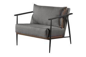 Poltrona Decorativa Linho Cinza Medio Aura