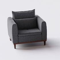 Poltrona Decorativa Lisboa em Chenille Refúgio Cinza - Home Mobily