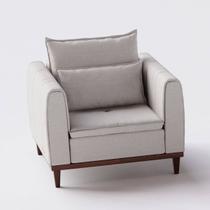 Poltrona Decorativa Lisboa em Linho Algodão Lapidado - Home Mobily